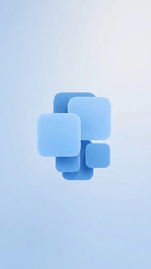 A minimalist digital illustration featuring overlapping soft blue squares against a light background, conveying a serene and modern aesthetic. The smooth shapes create a calming visual composition, emphasizing tranquility and simplicity.
